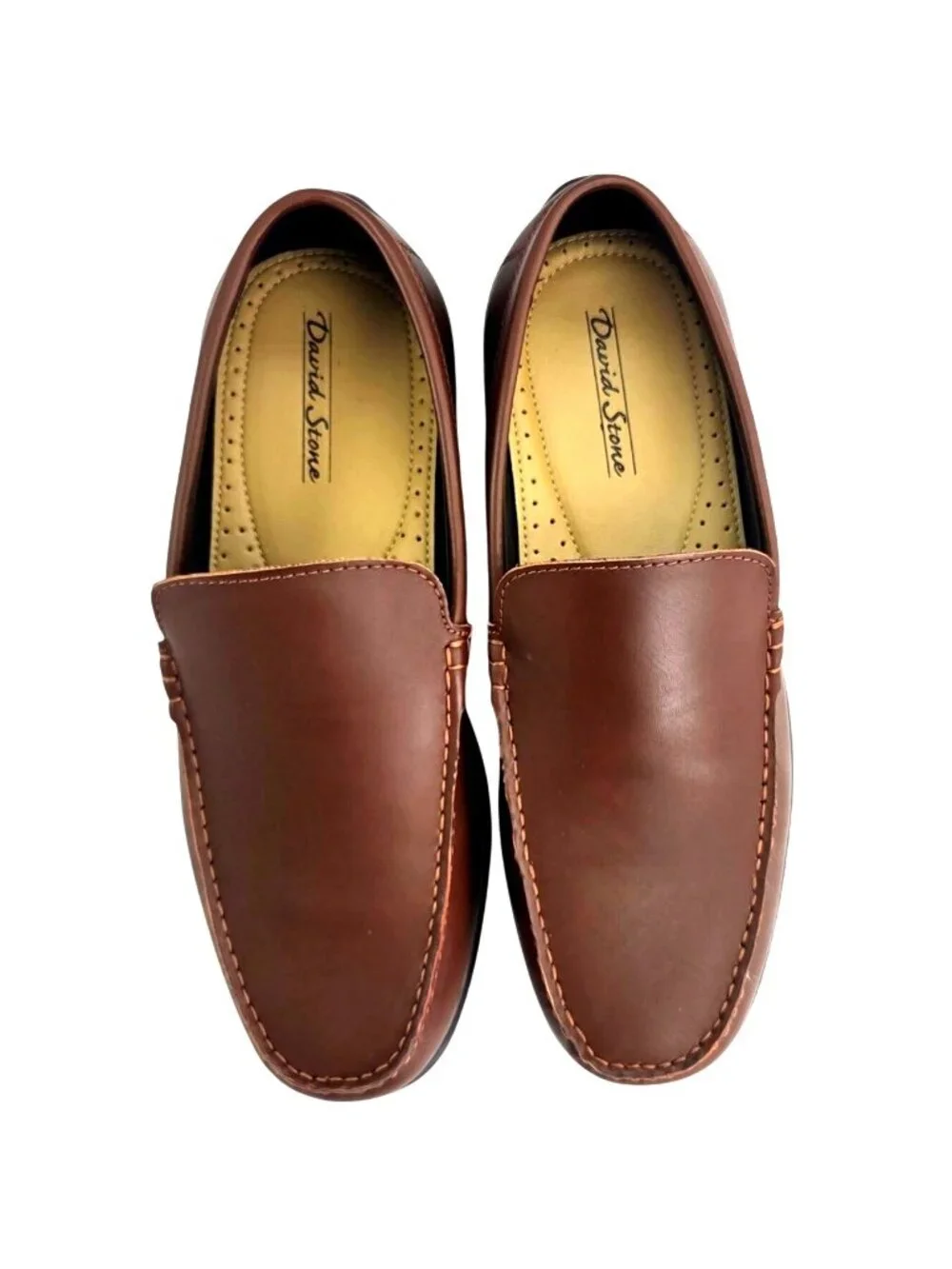 David Stone Neville Mens Cognac Brown Slip-On Loafers Size 11 D